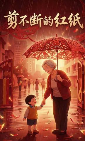 短剧《剪不断的红纸》海报