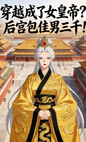 短剧《穿越成了女皇帝？后宫包佳男三千！》海报