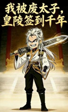 短剧《我被废太子，皇陵签到千年》海报