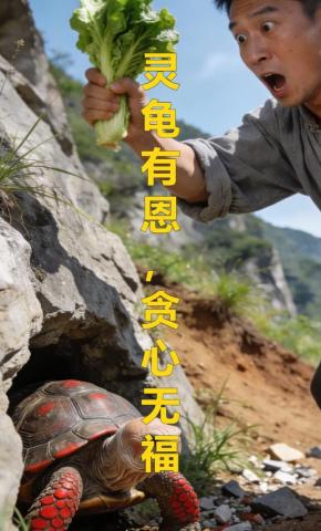 短剧《灵龟有恩，贪心无福》海报