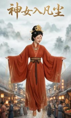 短剧《神女入凡尘》海报