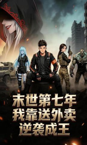 短剧《末世第七年，我靠送外卖逆袭成王》海报