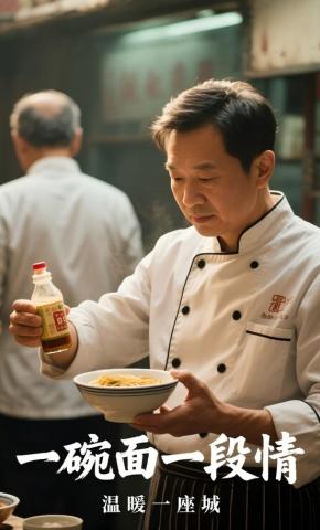 短剧《一碗面一段情，温暖一座城》海报