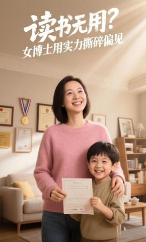 短剧《读书无用？女博士用实力撕碎偏见》海报