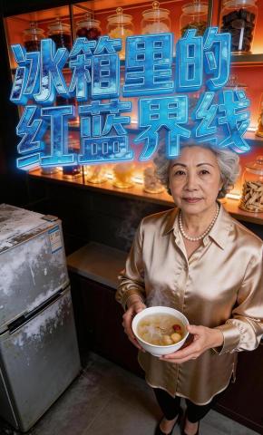 短剧《冰箱里的红蓝界线》海报