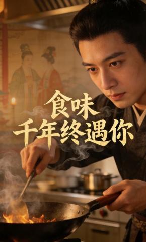 短剧《食味千年终遇你》海报