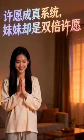 短剧《许愿成真系统，妹妹却是双倍许愿》海报