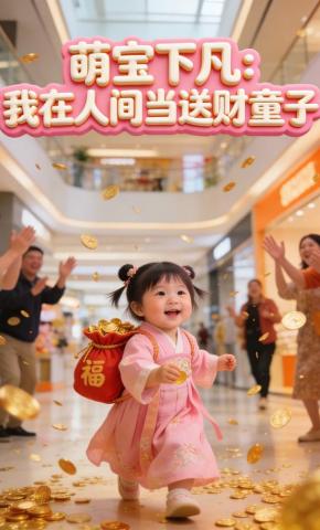 短剧《萌宝下凡：我在人间当送财童子》海报