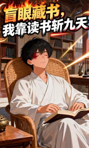 短剧《盲眼藏书，我靠读书斩九天》海报