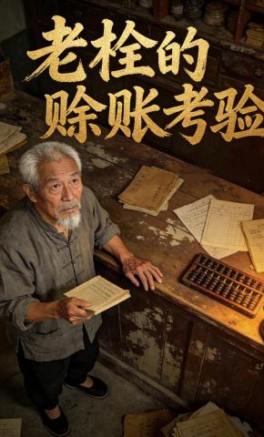 短剧《老栓的赊账考验》海报