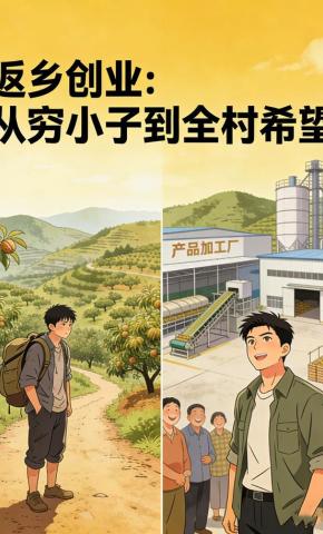 短剧《返乡创业：从穷小子到全村希望》海报