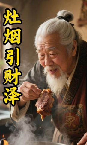 短剧《灶烟引财泽》海报