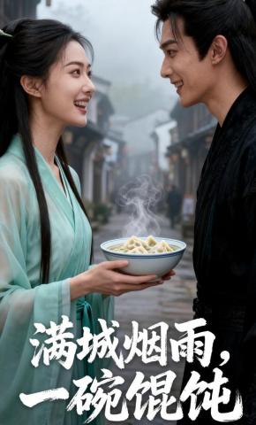 短剧《满城烟雨，一碗馄饨》海报
