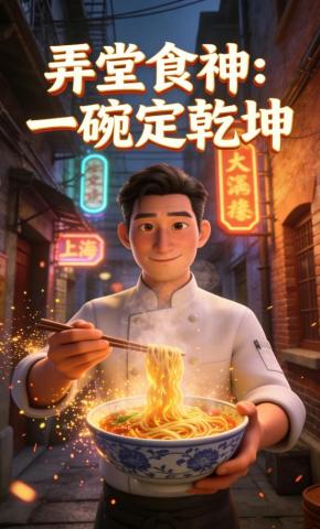 短剧《弄堂食神：一碗定乾坤》海报