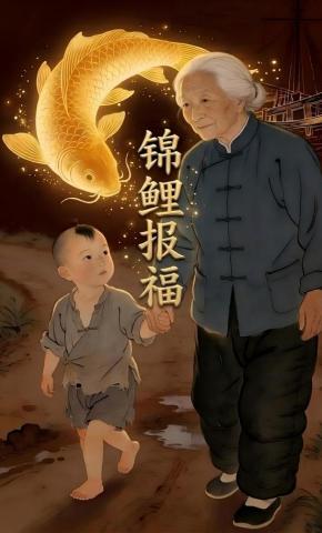 短剧《锦鲤报福》海报