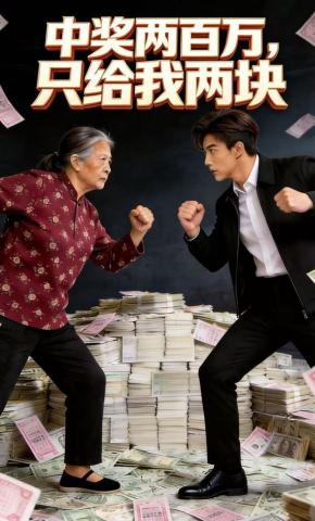 短剧《中奖两百万，只给我两块》海报