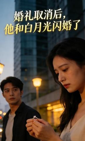 短剧《婚礼取消后，他和的白月光闪婚了》海报