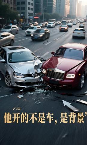 短剧《他开的不是车，是背景》海报