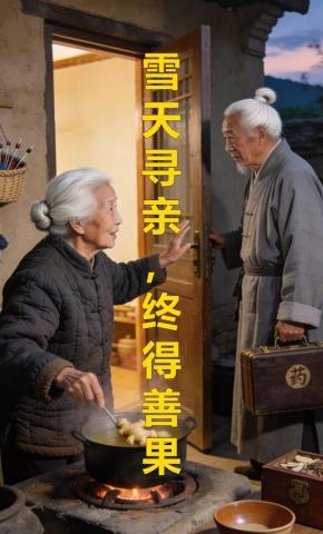 短剧《雪天寻亲，终得善果》海报