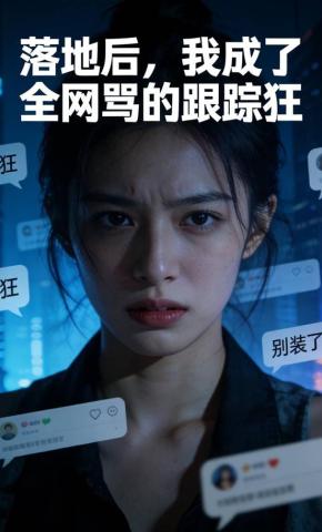 短剧《落地后，我成了全网骂的跟踪狂》海报