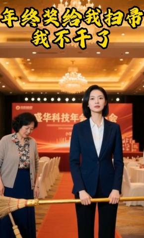 短剧《年终奖给我扫帚，我不干了》海报