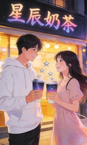 短剧《星辰奶茶》海报