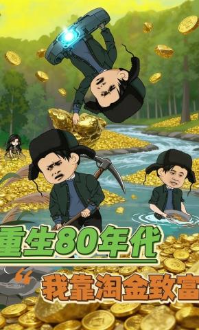 短剧《重生80年代，我靠淘金致富》海报