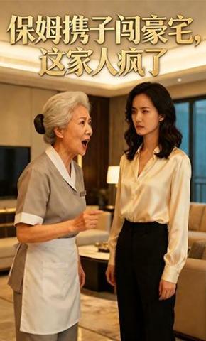 短剧《保姆携子闯豪宅，这家人疯了》海报