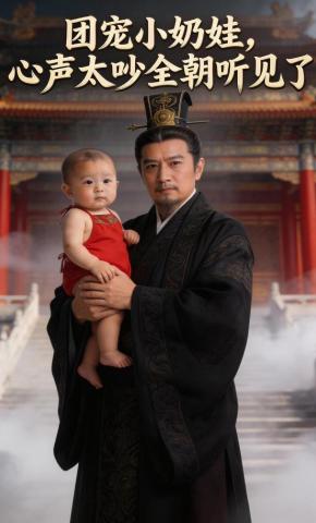 短剧《团宠小奶娃，心声太吵全朝听见了》海报