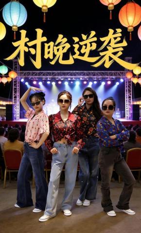 短剧《村晚逆袭》海报