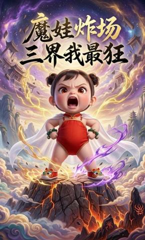 短剧《魔娃炸场三界我最狂》海报