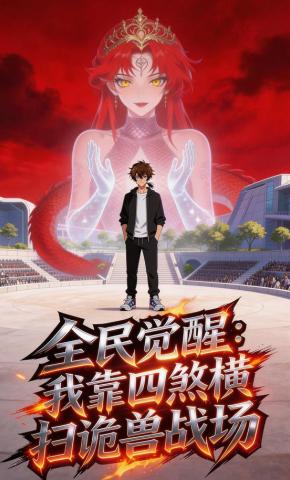 短剧《全民觉醒：我靠四煞横扫诡兽战场》海报