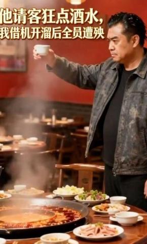 短剧《他请客狂点酒水，我借机开溜后全员遭殃》海报