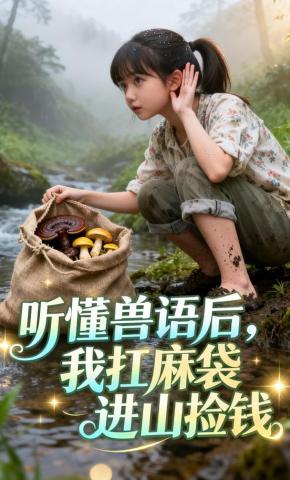 短剧《听懂兽语后，我扛麻袋进山捡钱》海报