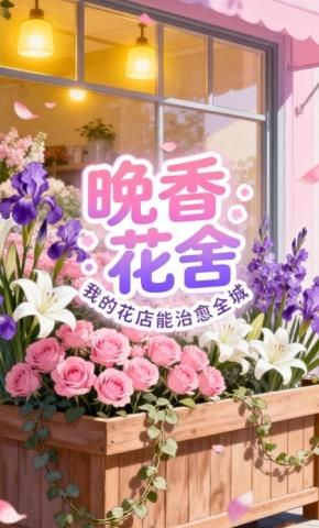 短剧《晚香花舍：我的花店能治愈全城》海报