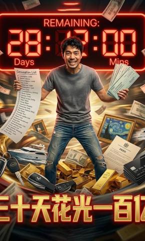 短剧《三十天花光一百亿》海报