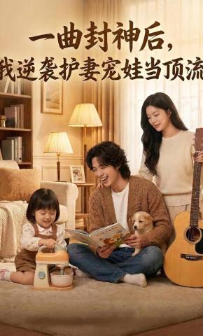 短剧《一曲封神后，我逆袭护妻宠娃当顶流》海报