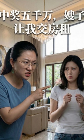 短剧《中奖五千万，嫂子让我交房租》海报