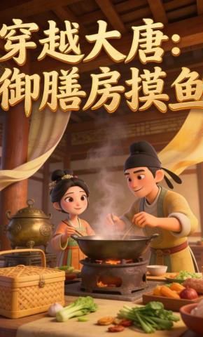 短剧《穿越大唐：御膳房摸鱼》海报