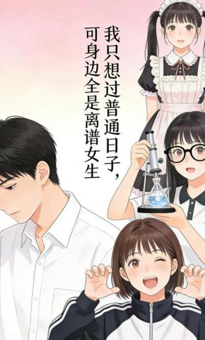 短剧《我只想过普通日子，可身边全身离谱女生》海报