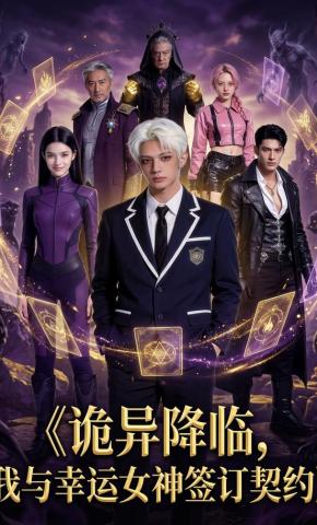 短剧《诡异降临，我与幸运女神签订契约》海报