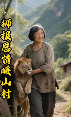 短剧《狮报恩情暖山村》海报