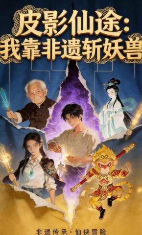 短剧《皮影仙途：我靠非遗斩妖兽》海报