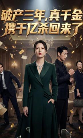 短剧《破产三年，真千金携千亿杀回来了》海报