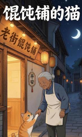 短剧《馄饨铺的猫》海报