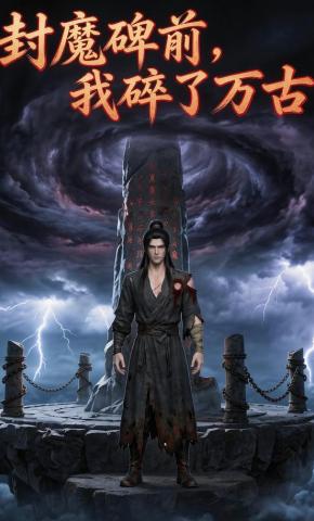 短剧《封魔碑前，我碎了万古》海报