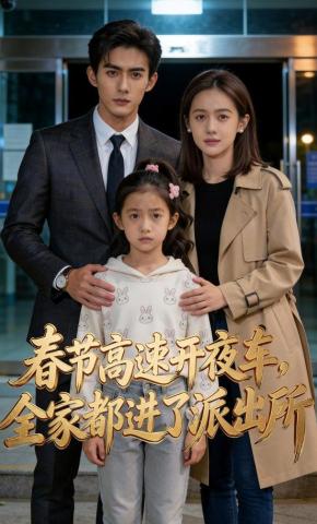 短剧《春节高速开夜车，全家都进了派出所》海报