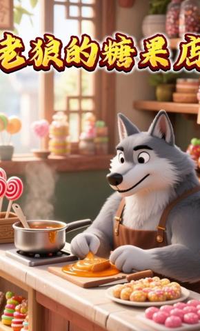 短剧《老狼的糖果店》海报