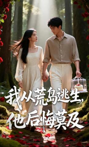 短剧《我从荒岛逃生，他后悔莫及》海报