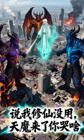 短剧《说我修仙没用？天魔来了你哭啥》海报